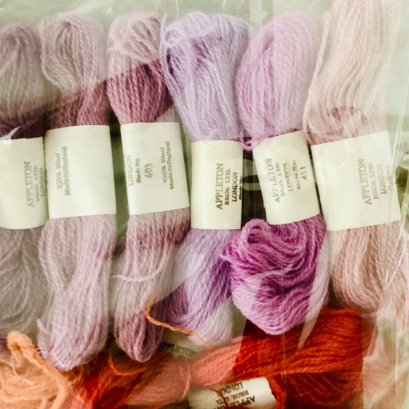 Appleton Yarn of London Wool Needlepoint Tapestry Thread Lot of 16 Purple Orange - Picture 7 of 11